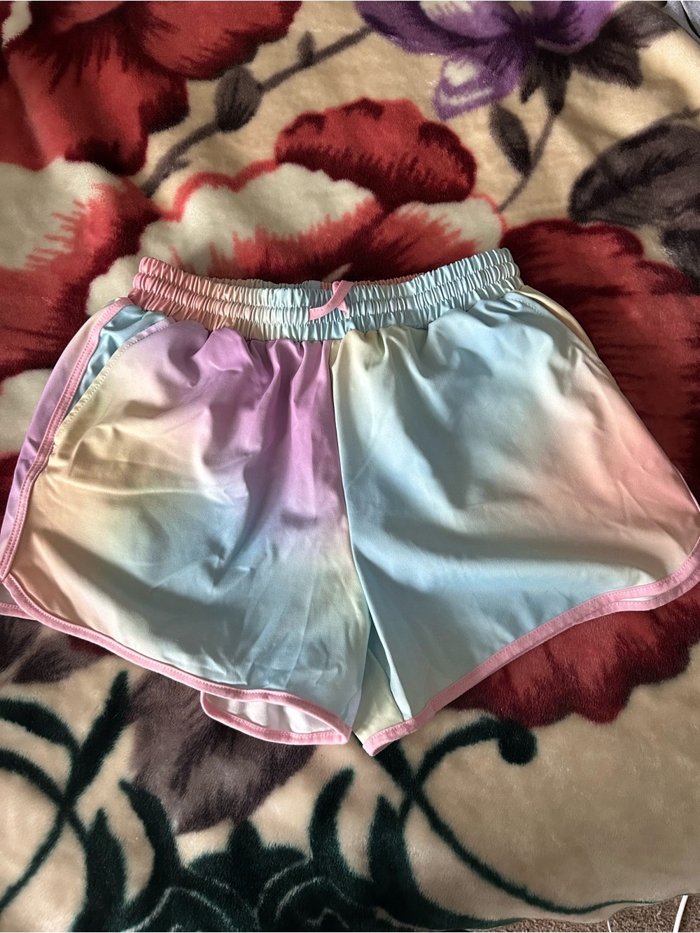 Pastel Ombre Athletic Shorts - Pink & Blue